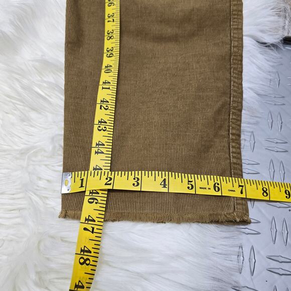 Aerie Werk and Play Corduroy Overalls Bib Cord Overalls Size M Raw Fray Hem - Picture 12 of 13